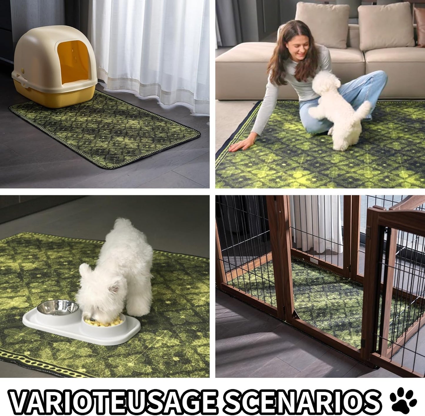 Washable Pee Pads for Dogs, Reusable Puppy Potty Training Pads, Ultra-Absorbent Thick Waterproof Leak-Proof Non-Slip Pads & Mat for Crate, Playpen, Floor, Whelping & Housebreaking , 2 Pack 18"x24"