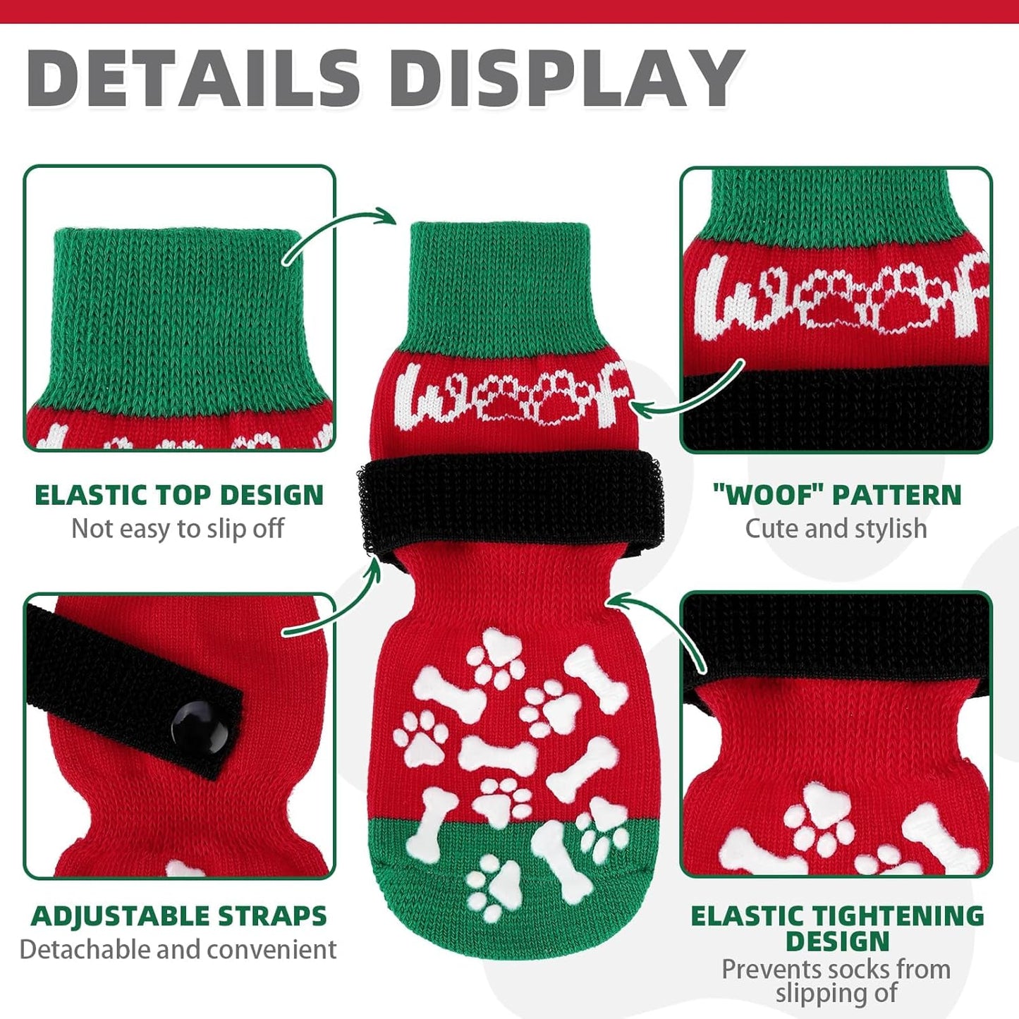 KOOLTAIL Dog Socks Shoes for Hot Pavement to Prevent Licking Paws, Winter Dog Boots&Paw Protector for Hardwood Floors Anti Slip,Traction Control Grip Booties for Small Medium Large Senior Dogs,Black M