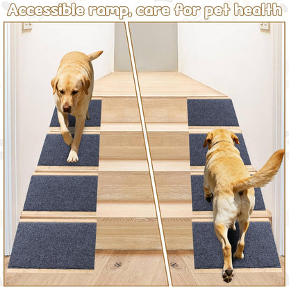 2-Pack Foldable Dog Ramp, Non-Slip Pet Ramp for Stairs, Porch Steps & Indoor Use, Easy Climbing for Small Medium Dogs & Cats, Easy Storage