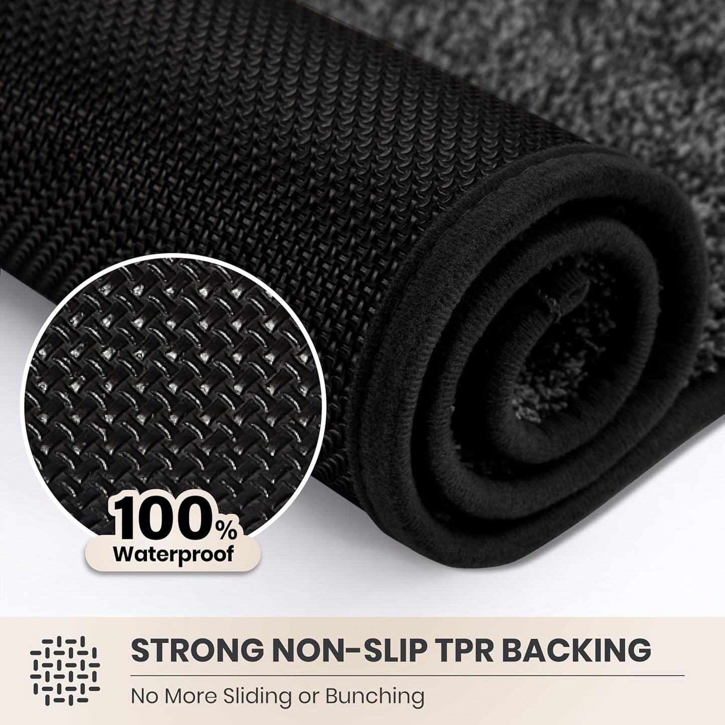 PURRUGS Dirt Trapping Door Mat 20" x 31.5", Non-Slip Machine Washable Entryway Rug, Dog Doormat, Indoor Front Door Mat, Super Absorbent Entry Rug for Muddy Shoes & Paws, Bluish Grey-Black
