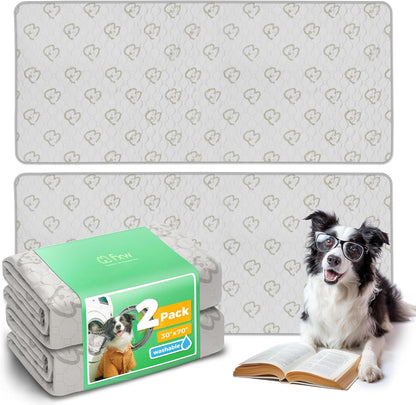 FXW Washable Pee Pads for Dogs, Puppy Pads with Super Absorbent, Specifically Designed for FXW Rollick/Homeplus 24inch 6 Panels Dog Playpen, 39" x 63" Rectangle, Khaki, 1 Pack