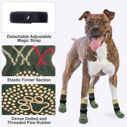 BEAUTYZOO Dog Socks to Prevent Licking Paws -Dog Shoes for Hot Pavement & Hardwood Floors Anti Slip, Traction Control Boots & Paw Protectors with Double Side Grips for Small Medium Large Senior Dogs