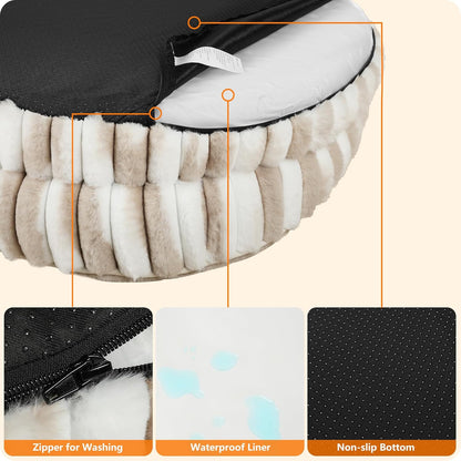 Dwanton Orthopedic Dog Bed for Medium Dogs with Gel Memory Foam, Waterproof Dog Sofa, Washable Pet Bed with Four Sided Bolster Cushion, Removable Cover & Non-Slip Bottom, 36", Dark Gray