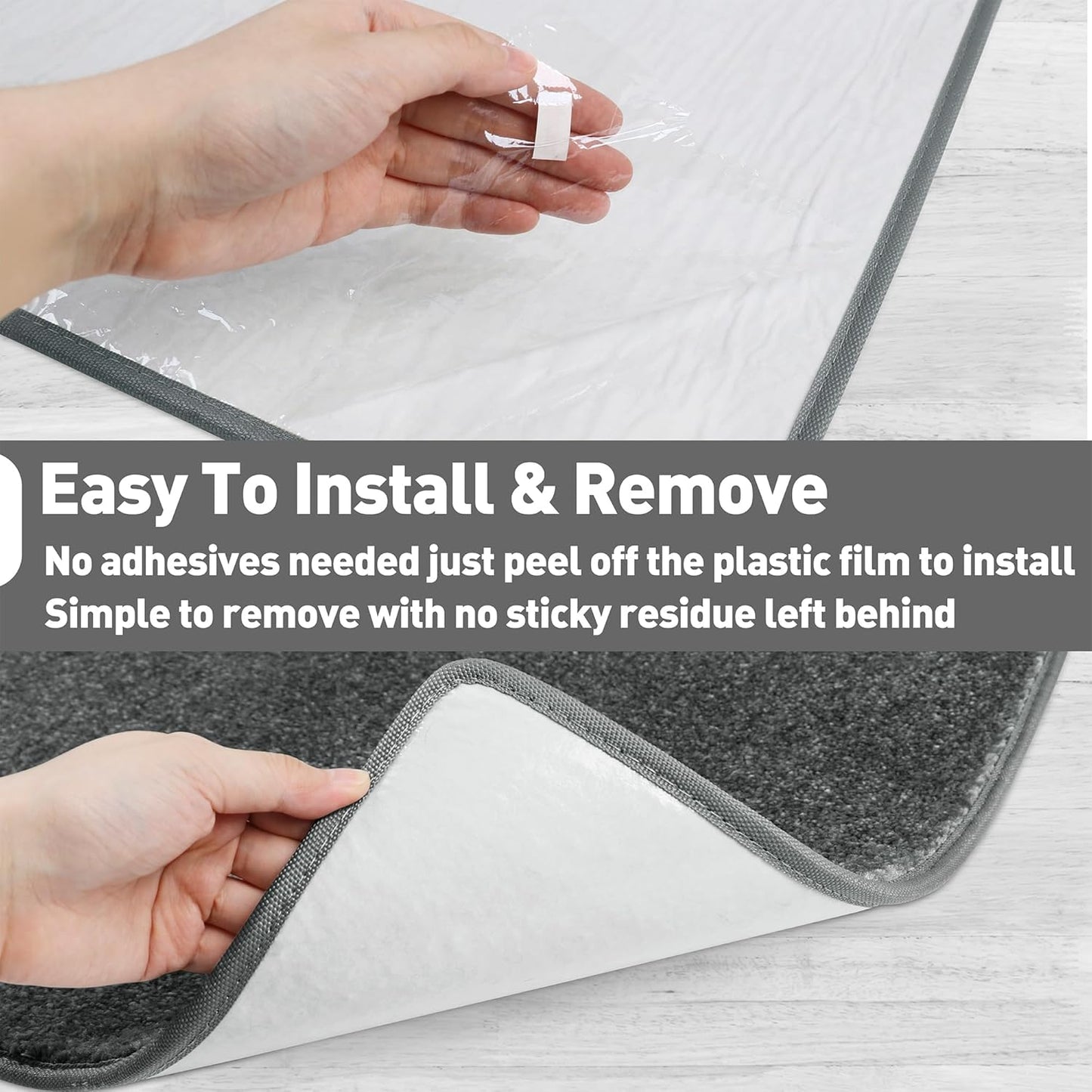 PURE ERA Bullnose Carpet Stair Treads Set Tape Free Non-Slip Indoor Stair Protectors Pet Friendly Rugs Covers Soft Skid Resistant Washable Reusable 9.5" x 30"(14 Pieces,Cream Gray)