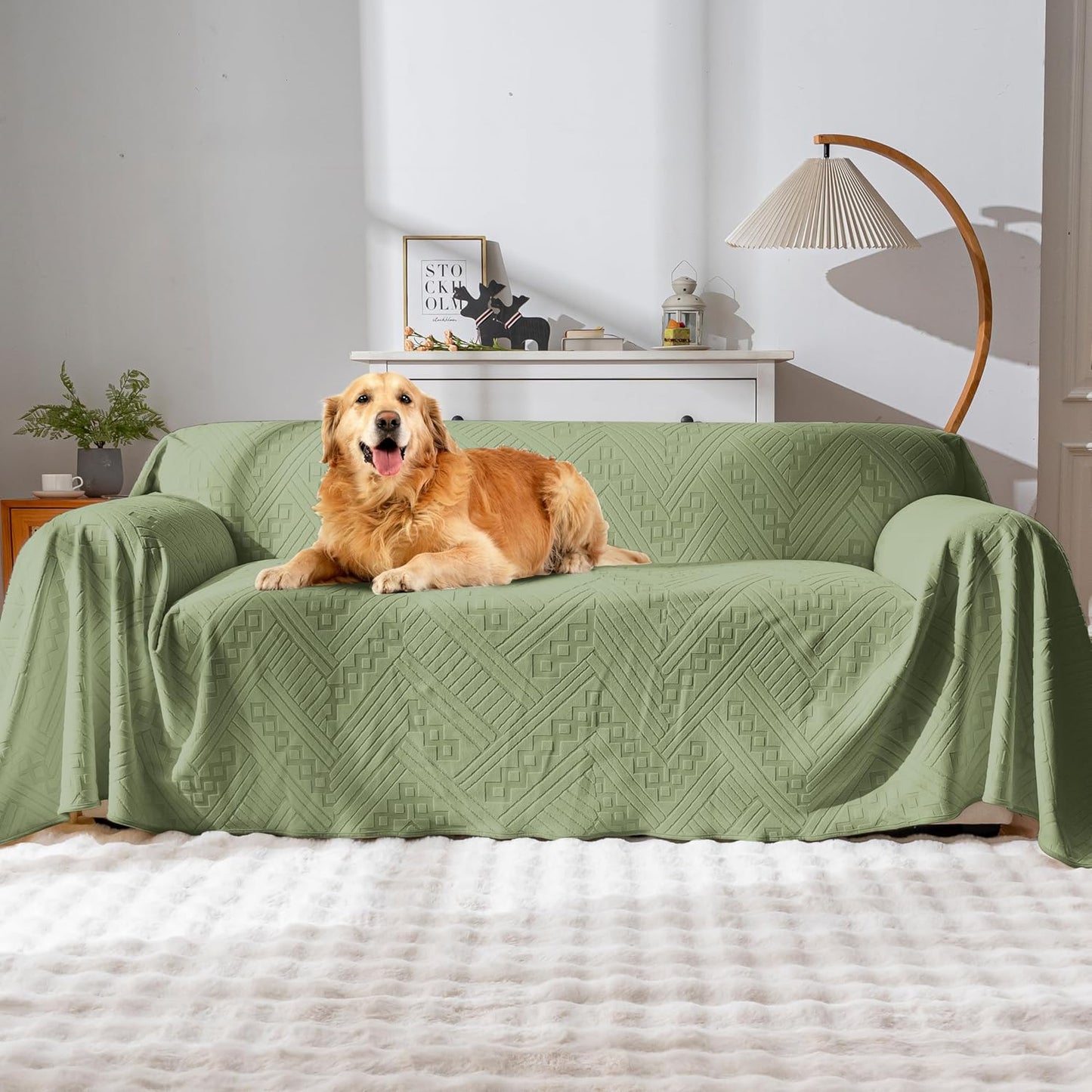 Waterproof Couch Cover, Reversible, Pet-Friendly, Washable and Anti-Slip Couch Covers for Sofa Protection with 3 Cushions, Sofa Slipcovers for Dogs and Cats (71×118in/Brown)