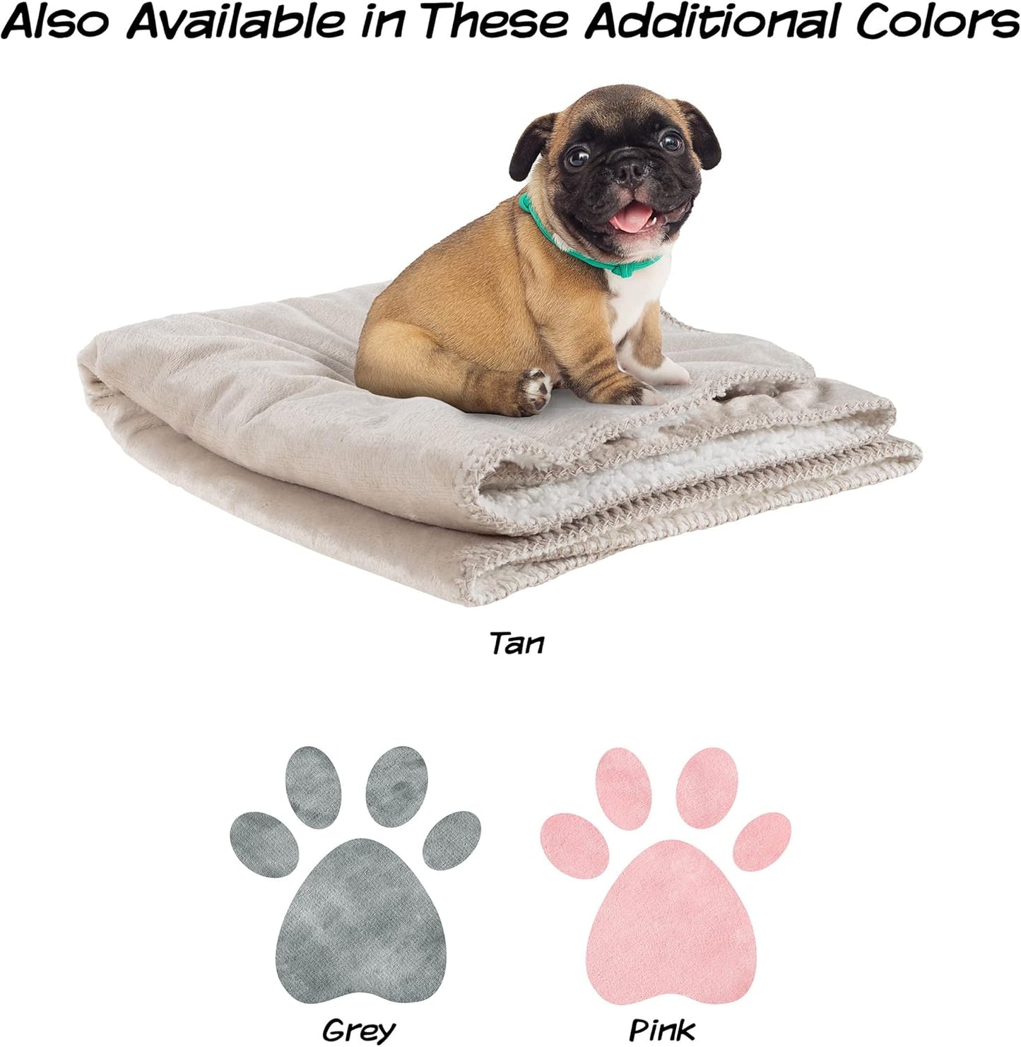 Waterproof Pet Blanket - 50x60-Inch Reversible Sherpa Fleece Throw Protects Couches, Cars, and Beds from Spills, Stains, and Fur by PETMAKER (Gray)