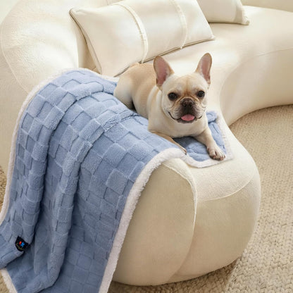 Luciphia Waterproof Dog Blanket, Leakproof Small Pet Blanket for Couch Sofa Bed Furniture Cover Protector, Washable Soft Sherpa Fleece with 3D Jacquard, Cozy Calming Reversible, Gray White, 40"x28"