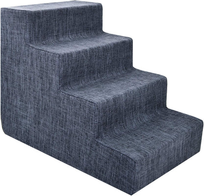 Best Pet Supplies Dog Stairs & Steps - Foam Steps for Small Dogs & Cats, Non-Slip Indoor Balanced Pet Step Support, Dog Ramp, No Assembly, Ash Gray Linen, 2-Step (12-inch Height)
