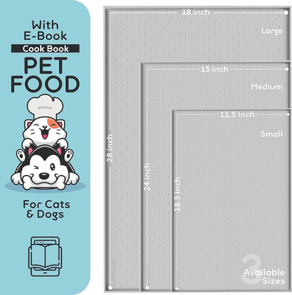 Dog Food Mat - Raised Edges Dogs Mat for Food and Water Prevent Spill, Waterproof Cat Food Mats Protect Floors, Easy Clean Dog Bowl Mats for Food and Water, Silicone Pet Feeding Placemats