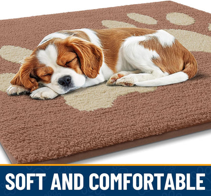 Smiry Dog Door Mat for Muddy Paws, Absorbs Moisture and Dirt, Low-Profile Entryway Mat with Non-Slip Backing, Entry Indoor Outdoor Doormat for Inside Floor (30x20 Inches, Grey, Striped)