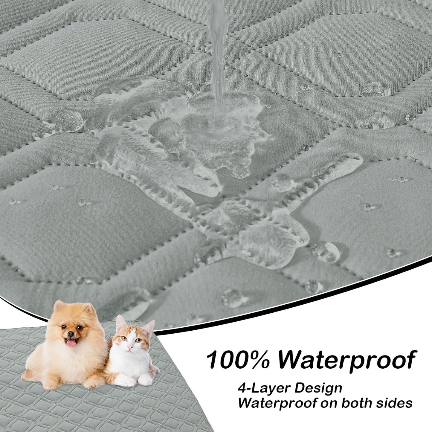 hyha Waterproof Dog Bed Blanket, Soft Pet Blankets, Waterproof Couch Cover for Dogs, Reversible Sofa Covers Washable for Furniture (30x70 Inch, Taupe/Beige)