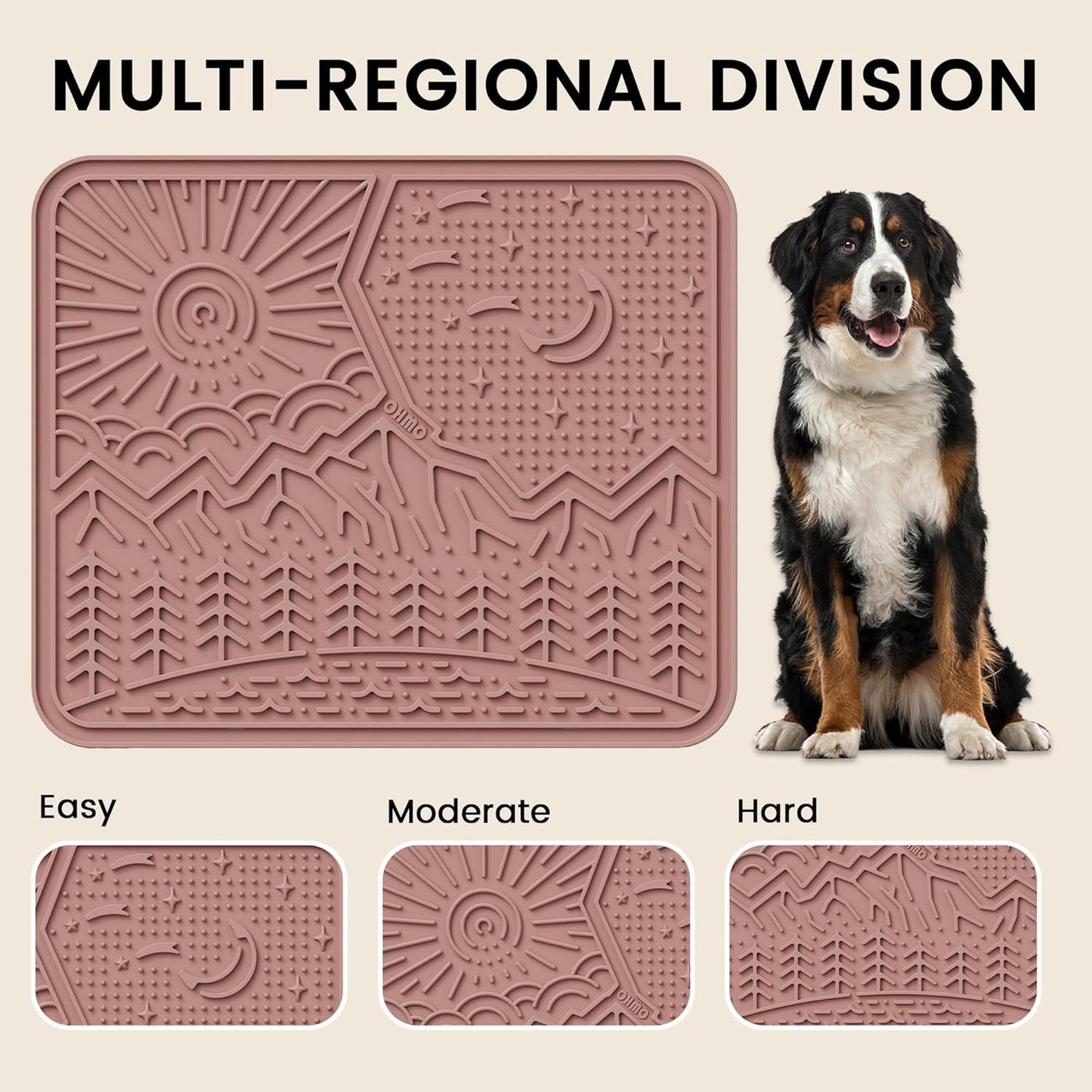 OHMO Lick Mat for Dogs and Cats Large(2 Pack) Nature Design Easy to Clean Pet Slow Feeder with Suction Cups, for Anxiety Relief and Boredom Reduction(Mars+Coral)
