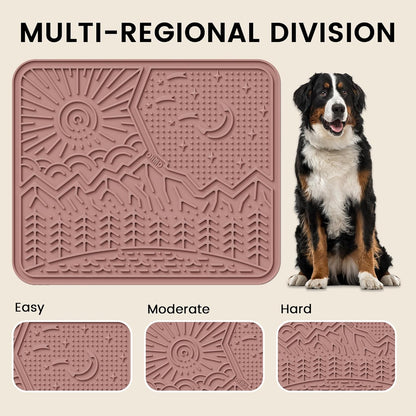 OHMO Lick Mat for Dogs and Cats Large(2 Pack) Nature Design Easy to Clean Pet Slow Feeder with Suction Cups, for Anxiety Relief and Boredom Reduction(Mars+Coral)