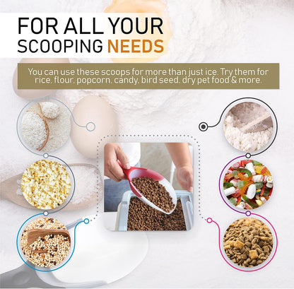 Spring Chef Dog Food Scoop, Contoured Translucent Flexi-Plastic Pet Food Scooper with Soft Grip Handle, Kitchen Magnetic Ice Scoop for Freezer, Ice Machine, Popcorn, Flour, Coffee Bean - Mint