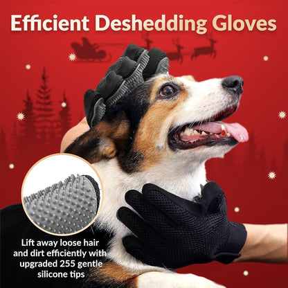 Pet Hair Remover Glove - Gentle Pet Grooming Glove Brush - Deshedding Glove - Massage Mitt with Enhanced Five Finger Design - Perfect for Dogs & Cats with Long & Short Fur - 1 Pack (Right-hand), Green