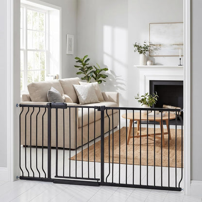 24-29 Inch Narrow Baby Gate, Pressure Mounted No Drilling Dog Gate for Stairs & Doorways, White Metal Safety Gate Indoor for Kids and Pets