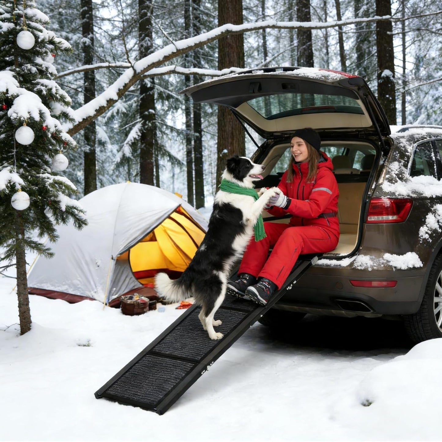 Garvee 20" Extra Wide Folding Dog Ramp for Car, 71" Long Heavy Duty Non-Slip Portable Pet Ramp, Large Dogs Up to 250 lbs, Outdoor & Indoor Use