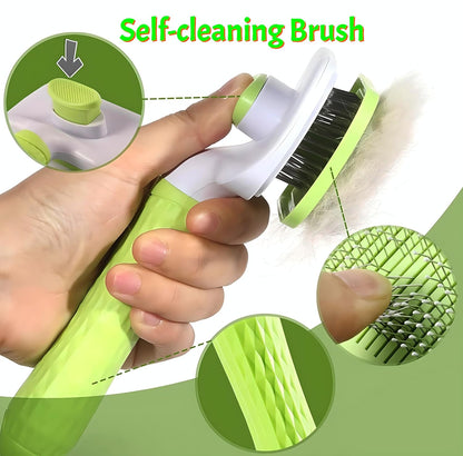 Self-Cleaning Slicker Brush, Dog Cat Bunny Pet Grooming Shedding Brush, Easy to Remove Loose Undercoat, Pet Massaging Tool Suitable for Pets with Long or Short Hair (Black)