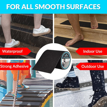 LifeGrip Anti Slip Transparent Anti Slip Tape, 4 inch by 30 feet, Non-Slip Traction Grip Tape to Tubs, Boats, Stairs, Clear, Soft, Comfortable for Bare feet (4" X 30')