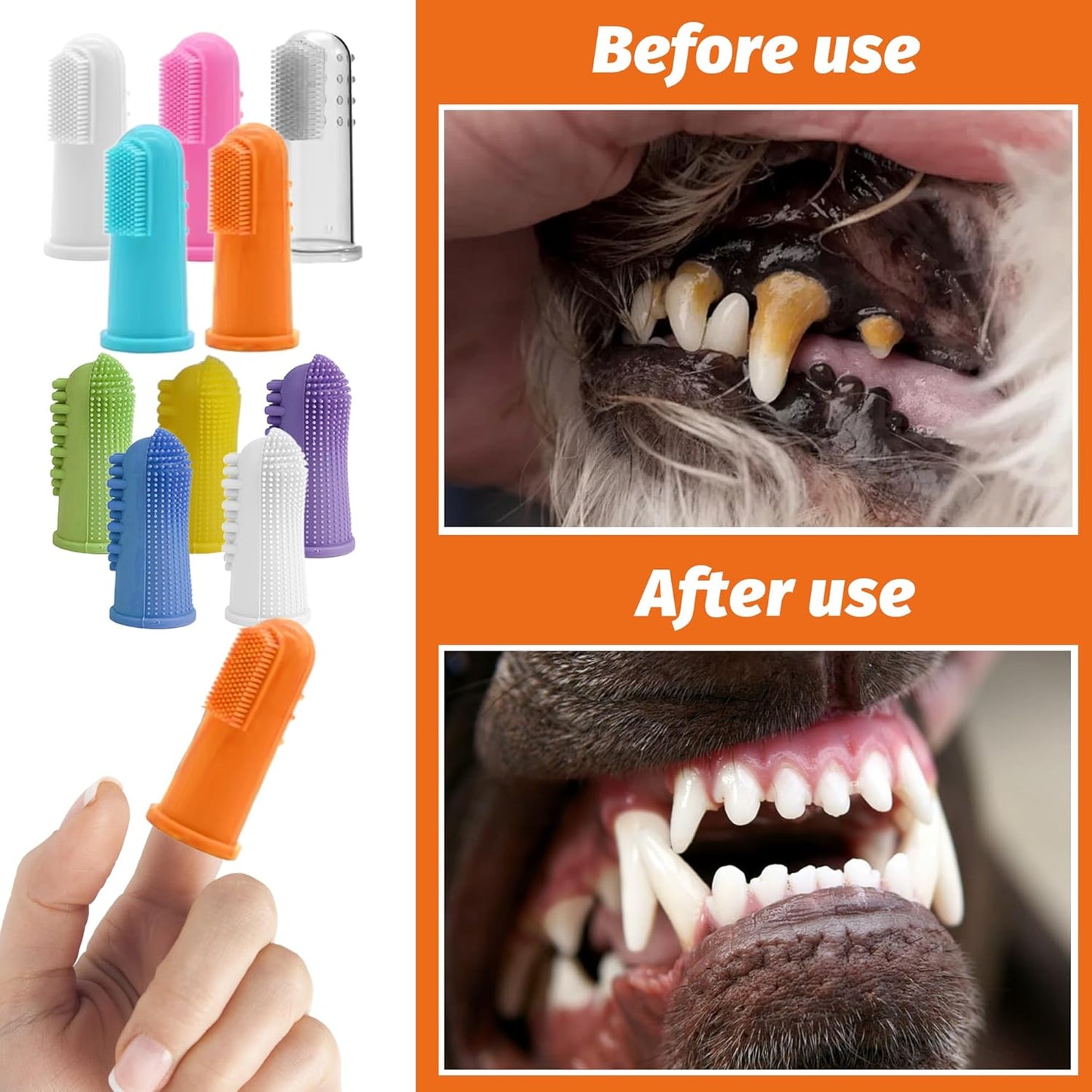 100 Pcs Dog Toothbrush Soft Finger Brushes Pet Finger Toothbrush Easy Teeth Cleaning Dog Tooth Brush Oral Care Pet Dental Brush Cleaning for Small Cats and Puppy Dental Care (2 styles, Multicolor)