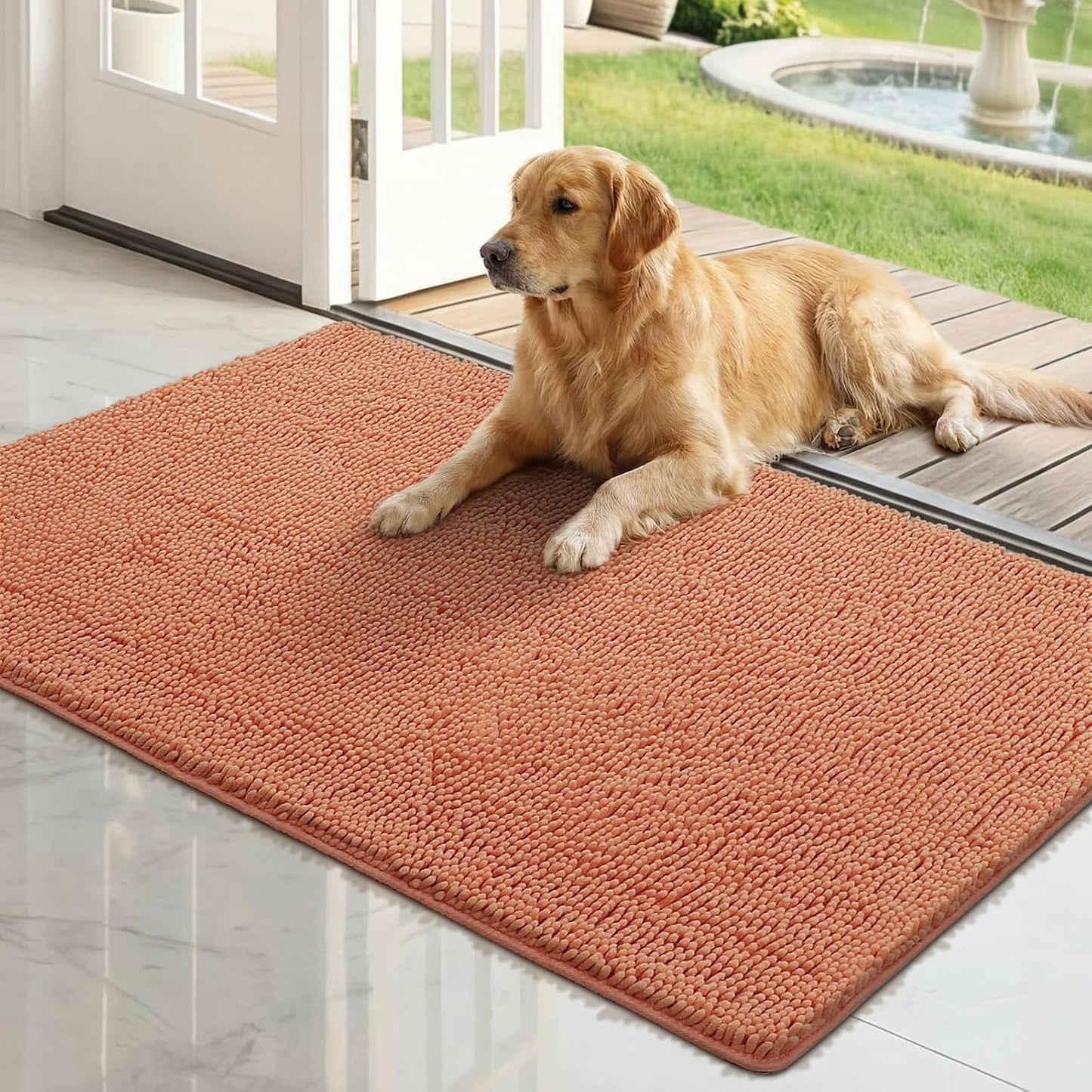 Bcoimo Super Absorbent Dog Door Mat, 30"*20" Anti Slip Mat for Muddy Paws, Pet Rugs for Dirty Paws Washable that Absorbs Moisture and Dirt, for Dog Cage and Pet Resting Carpet