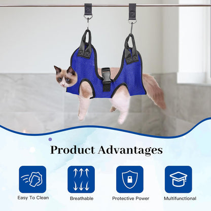 PatiencET Dog Grooming Hammock, Pet Grooming Hammock for Cats & Dogs with Security Strap, Dog Sling for Nail Trimming with Nail Clippers/Trimmer, Nail File, Pet Comb(Pink S)