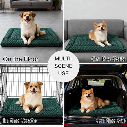 Dog Bed Mat, Reversible Crate Pad & Cute Dog Bed - Machine Washable Kennel Mat with Ultra Soft for Small Dogs (Cool/Warm), 24" x 18", Grey&Star