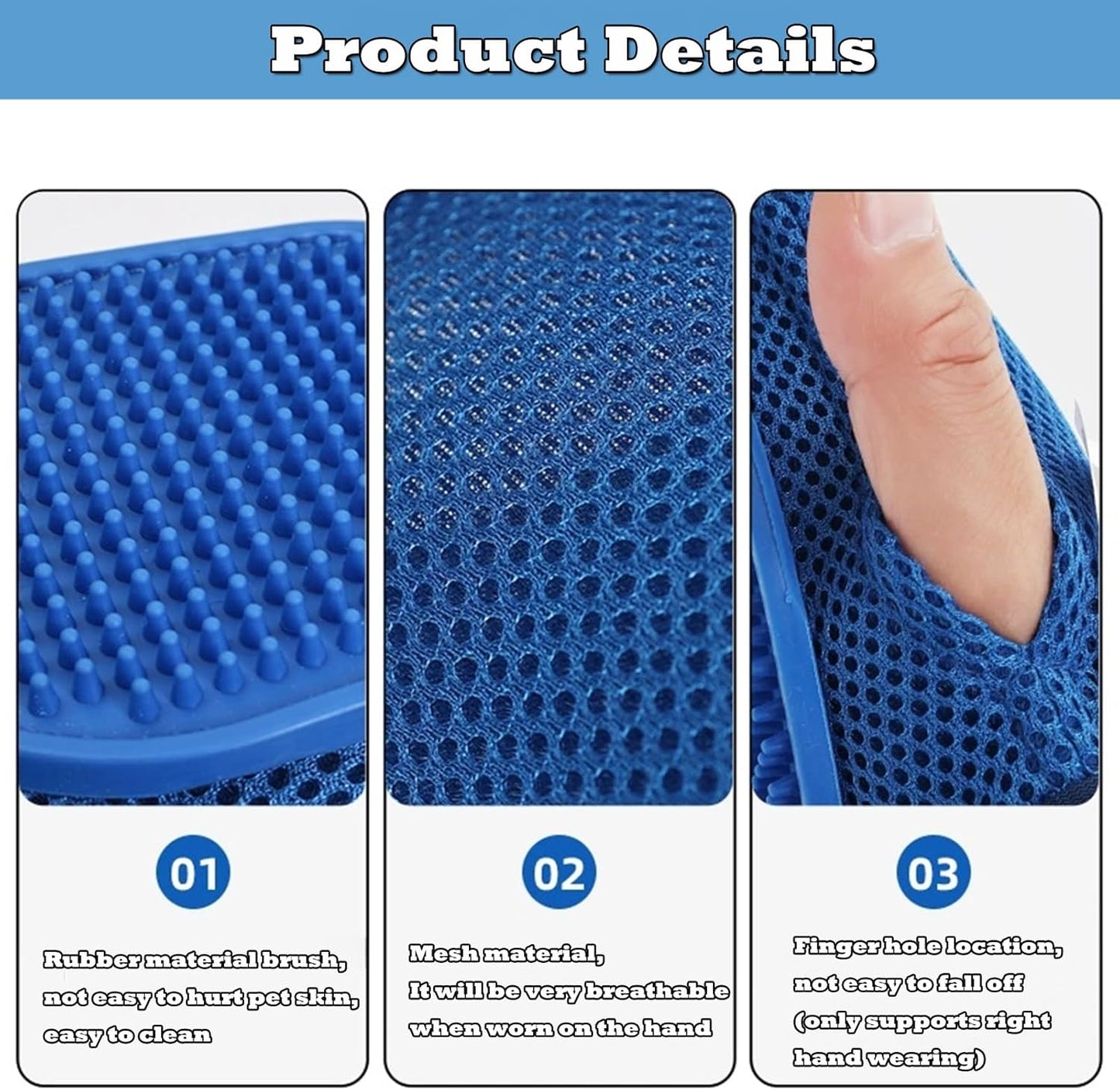 2 Pcs Pet Ear Muffs and Grooming Gloves, Swimming Waterproof Dog Ears Caps, Wearable Glove Design Shampoo Scrubber for Cat, Dehairing Brush for Most Cats, Dogs (M)