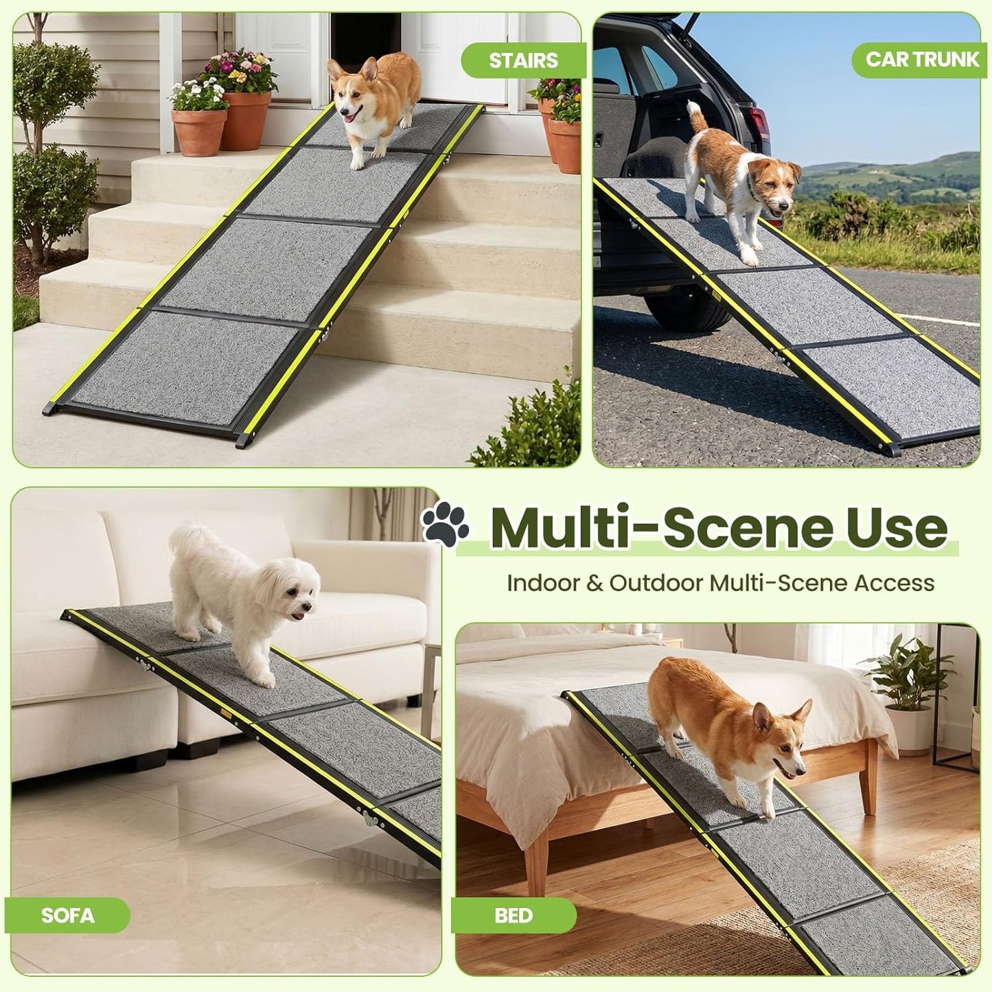 Dog Ramp for Car 70" L*20" W Portable Dog Ramps for Large Dogs with Non-Slip Rug Surface Portable Dog Car Ramp for SUV & Truck,Pet Ramp for Dogs to Get in Car Outdoor&Indoor