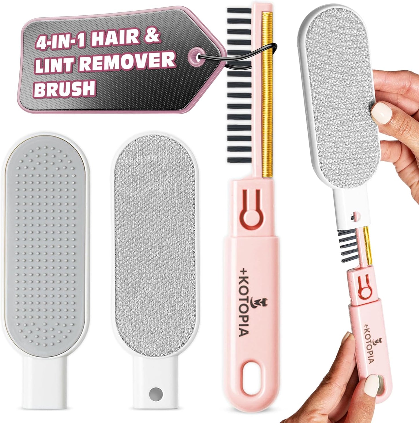 4-in-1 Pet Hair and Lint Remover Brush – Reusable Fabric and Clothing Cleaner for Pet Hair, Lint and Fur – Handheld Multi-Surface Tool for Clothes, Upholstery, Sofa and Travel Use (Sky Blue)