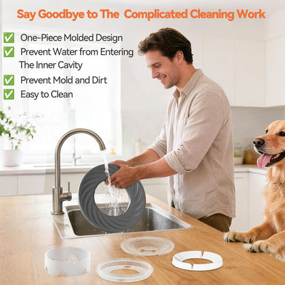 Decflow 12L No Spill Dog Water Bowl for Large Dogs, Stainless Steel Spill Proof Bowls with Suction Cup Anti-Skid Mat, Slow Drinking Feeder for Messy Drinkers, Heavy Duty Pet Bowls for Indoor/Outdoor