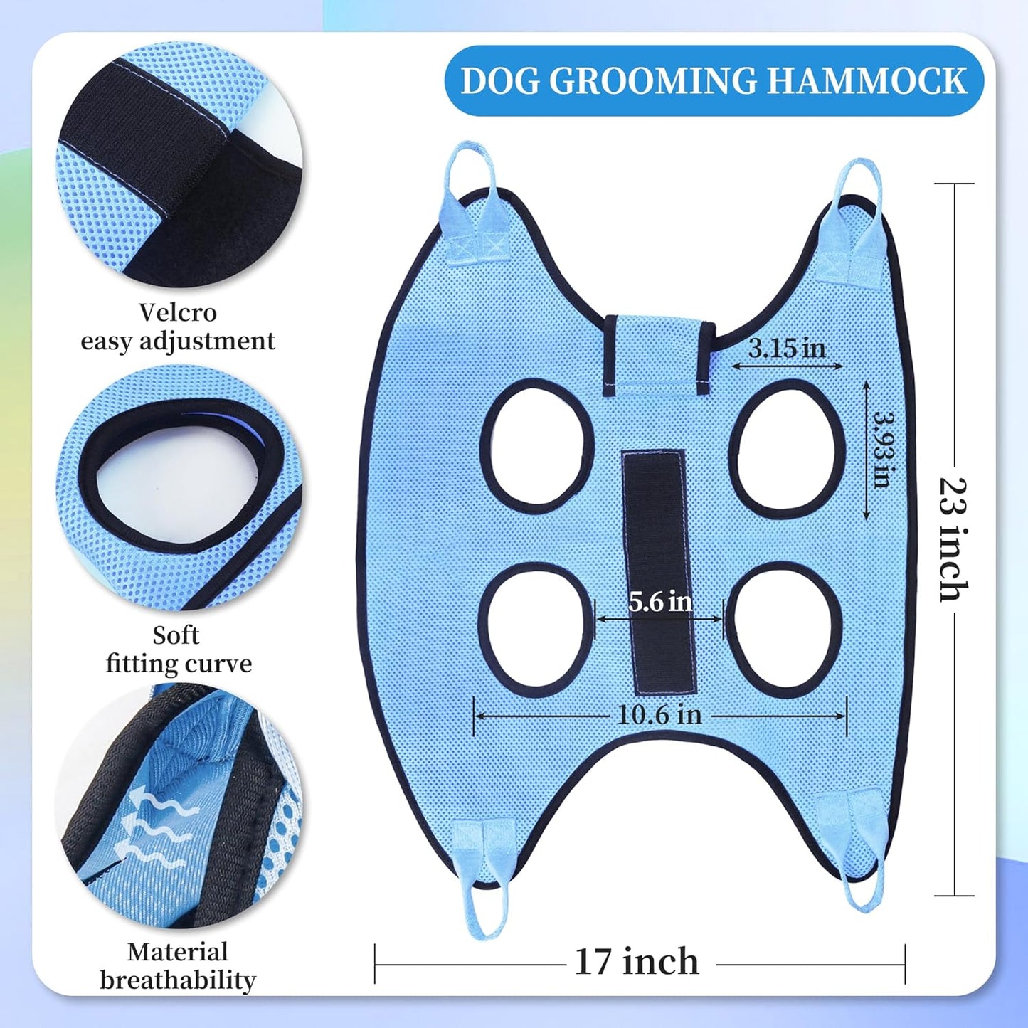 PatiencET Cat Grooming Hammock Pet Hammock Cat Nail Clipper Hammock for Nail Trimming Dog Sling for Nail Clipping Dog Hanging Harness (Black XS)