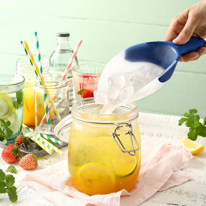 Spring Chef Dog Food Scoop, Contoured Translucent Flexi-Plastic Pet Food Scooper with Soft Grip Handle, Kitchen Magnetic Ice Scoop for Freezer, Ice Machine, Popcorn, Flour, Coffee Bean - Mint