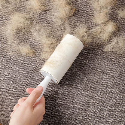 Flat Sticky Lint Roller for Couch Desk Chair Dog/Cat Bed Balliard Table Lint Roller for Pet Hair Lint Remover T Shape Handle with 4 Refill Rolls (Navy Black)