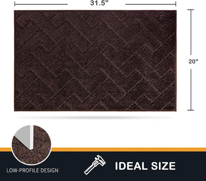 PURRUGS Dirt Trapping Door Mat 20" x 31.5", Non-Slip Machine Washable Entry Rug, Dog Doormat, Indoor Front Door Mat, Super Absorbent Entryway Rug for Muddy Shoes & Paws, Taupe