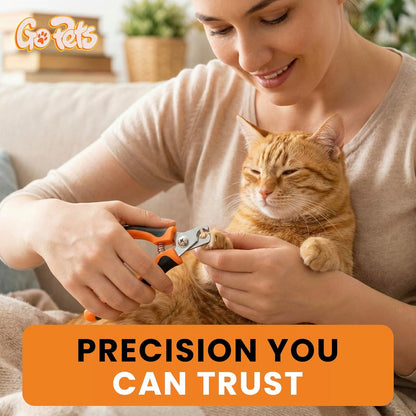 GoPets Dog Nail Clippers, Professional Pet Nail Trimmer for Large Dogs and Cats with Quick Sensor Safety Guard, Heavy Duty Stainless Steel Blades, Non-Slip Handle, Built-in File for Safe Grooming