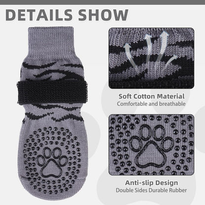 KOOLTAIL Dog Socks Shoes for Hot Pavement to Prevent Licking Paws, Winter Dog Boots&Paw Protector for Hardwood Floors Anti Slip,Traction Control Grip Booties for Small Medium Large Senior Dogs,Black M