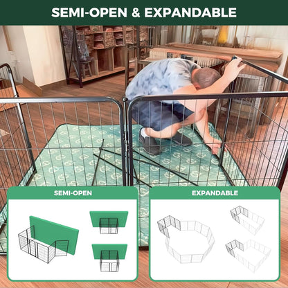 FXW Homeplus Unleashed Indoor Dog Playpen - Stress-Free and Safe Play, Heavy Duty 24 Inch 6 Panels Dog Pen for Puppy and Small Dogs, Black│Patented