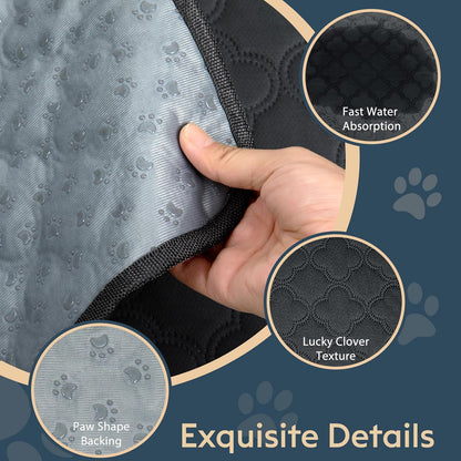 FunFurry Washable Pee Pads for Dogs - 4 Pack Reusable Pee Pads，Waterproof Puppy Pads，Pet Training Pads，Super Absorbent with Dog Paw Shape Non-Slip Backing (Cream, 18" X 24" - 4 Pack)