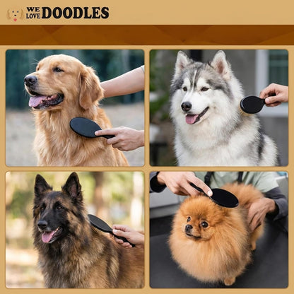 We Love Doodles Pin Brush for Dogs, Pet Grooming Detangler Pin Dog Brush, Dog Brush for Shedding and Removing Loose Fur, Lightweight Beech Wood (Silver Pins)