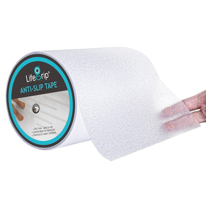 LifeGrip Anti Slip Transparent Anti Slip Tape, 4 inch by 30 feet, Non-Slip Traction Grip Tape to Tubs, Boats, Stairs, Clear, Soft, Comfortable for Bare feet (4" X 30')