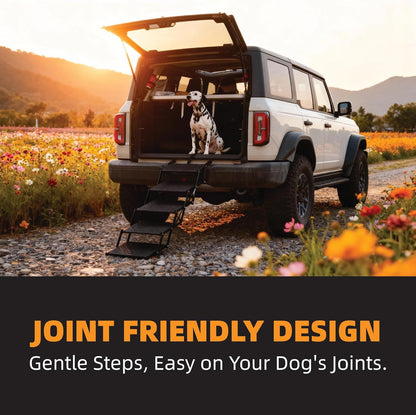 Dog Stairs 5 Steps Foldable Dog Ramp with Non-Slip Surface, Portable Dog Steps for Cars,SUV and Truck, Supports up to 250 lbs