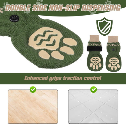 EXPAWLORER 6Pcs Anti-Slip Dog Socks to Prevent Licking Paws,Dog Shoes for Hot Pavement,Dog Booties Traction Control on Hardwood Floor,Boots & Paw Protectors, for Puppy Small Medium Large Senior Dogs