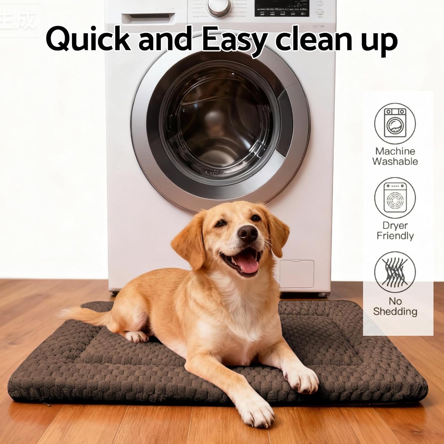 Dog Bed Mat, Reversible Crate Pad & Cute Dog Bed - Machine Washable Kennel Mat with Ultra Soft for Small Dogs (Cool/Warm), 24" x 18", Grey&Star