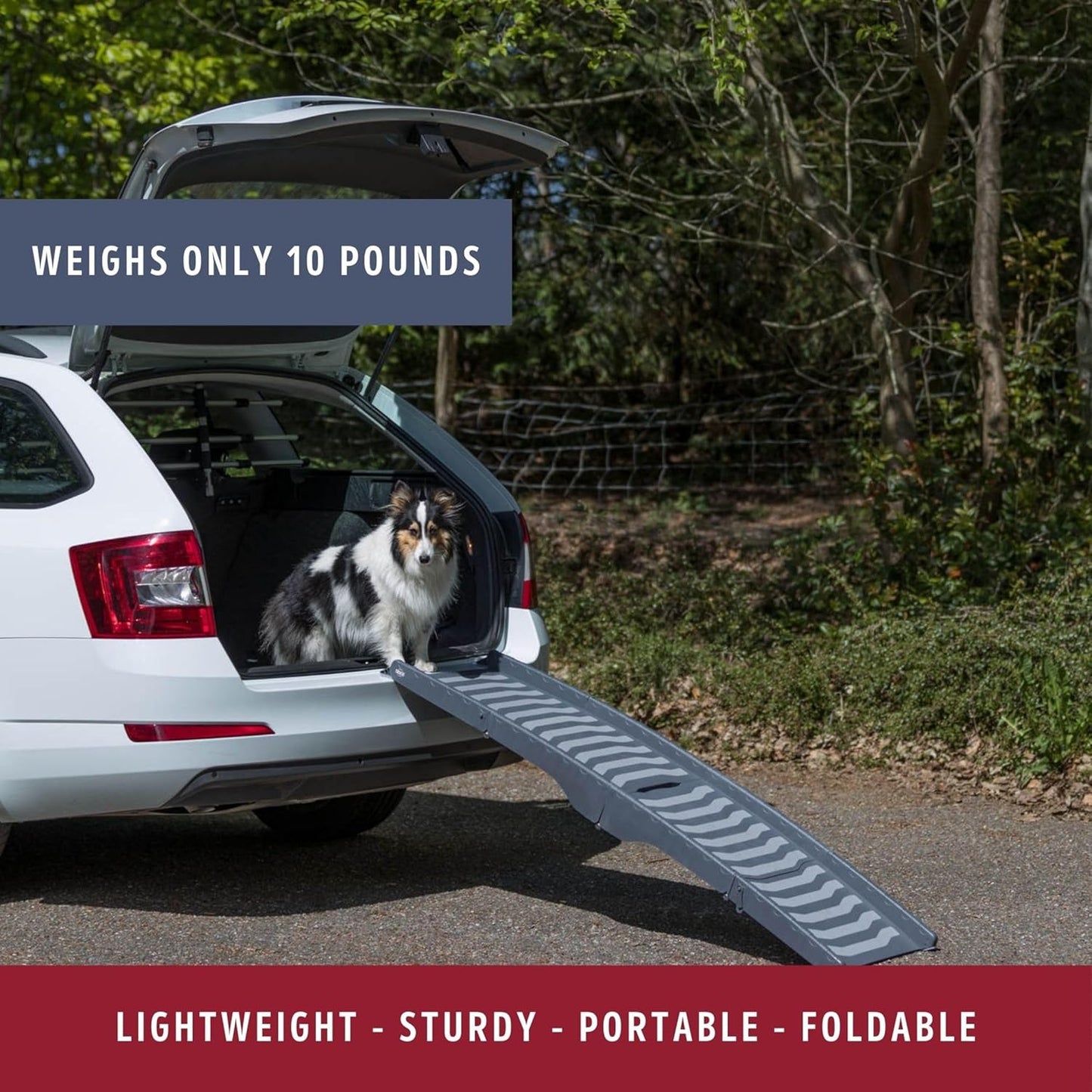 Trixie Folding Dog Ramp with Non-Slip Surfaces - Pet Ramp for Large Cars and SUVs - Foldable, Easy to Store and Clean - in Black