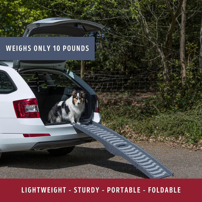 Trixie Folding Dog Ramp with Non-Slip Surfaces - Pet Ramp for Large Cars and SUVs - Foldable, Easy to Store and Clean - in Black