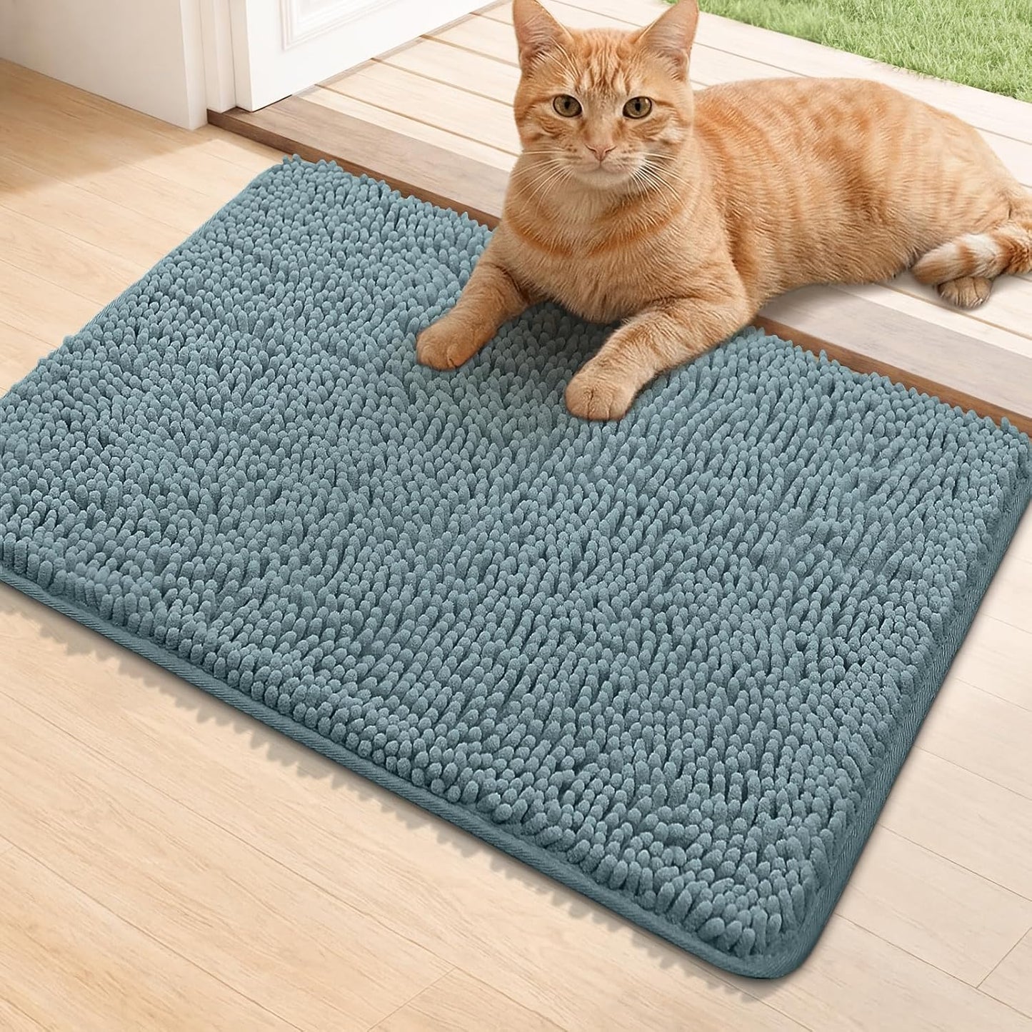Bcoimo Super Absorbent Dog Door Mat, 30"*20" Anti Slip Mat for Muddy Paws, Pet Rugs for Dirty Paws Washable that Absorbs Moisture and Dirt, for Dog Cage and Pet Resting Carpet