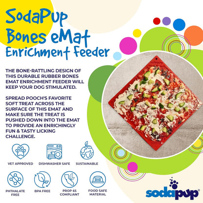 SodaPup Flower Power eMat – Durable Lick Mat Feeder Made in USA from Non-Toxic, Pet-Safe, Food Safe Rubber for Mental Stimulation, Avoiding Overfeeding, Fresh Breath, Digestive Health, & More