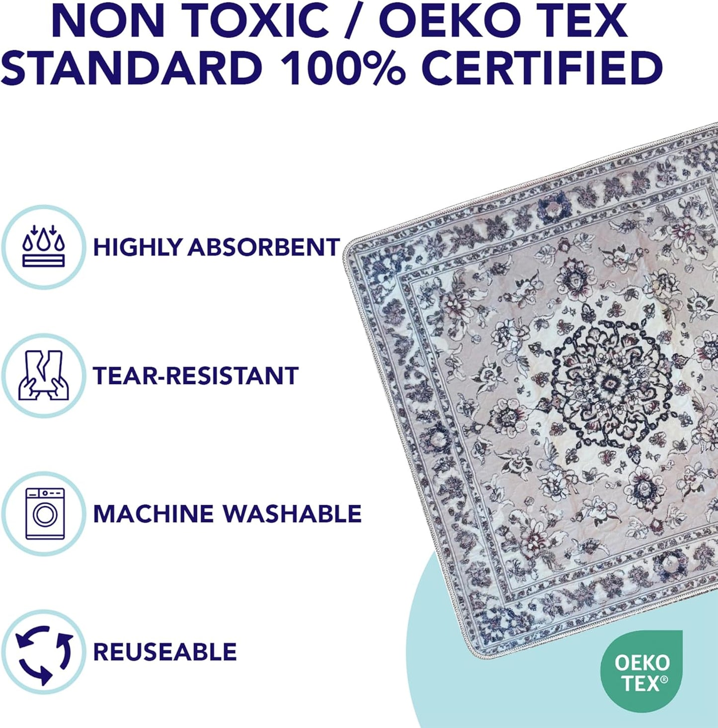 PUPIBOO Washable Pee Pads for Dogs and Cats - Super Absorbent Reusable Puppy Training Pads - 100% Waterproof, Leak-Proof & Non-Slip Whelping Pads for Pet Housebreaking