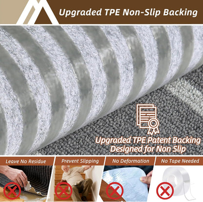 COSY HOMEER Soft Stair Treads Non-Slip Carpet Mat 28inX9in Indoor Stair Runners for Wooden Steps,Stair Rugs for Kids and Dogs, 100% Polyester TPE Backing 4pcs,Beige